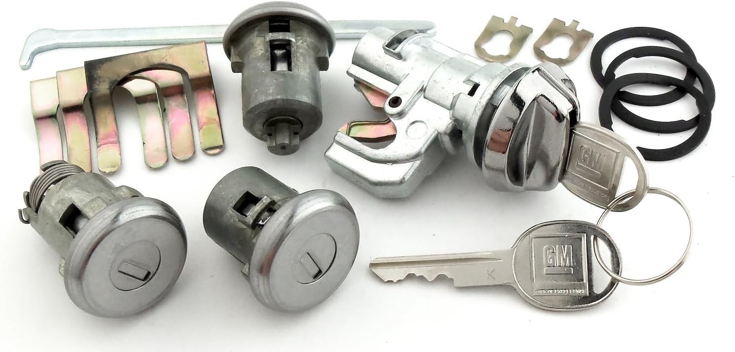 JEGS 18075 Door Trunk & Glovebox Lock Set 1968-1979 GM Models Set Includes: (4)