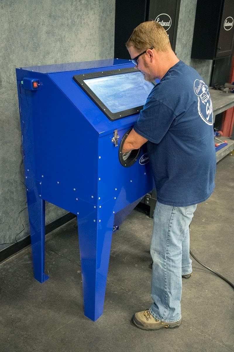 Eastwood B60 Sand Blasting Cabinet | Steel Sand Media Blaster Cabinet Kit | for Paint Removal, Metal Restoration, Rust Removal, Sandblasting | Holds Up to 120 Lbs of Abrasive Media
