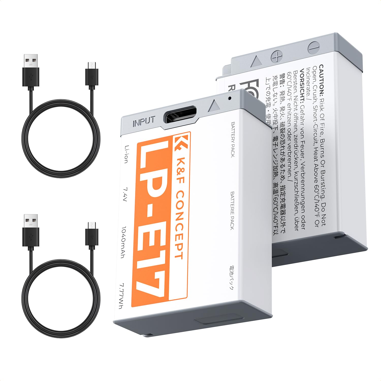 Amazon.com: K&F CONCEPT 2-Pack LP-E17 Battery, USB-C R50 Battery