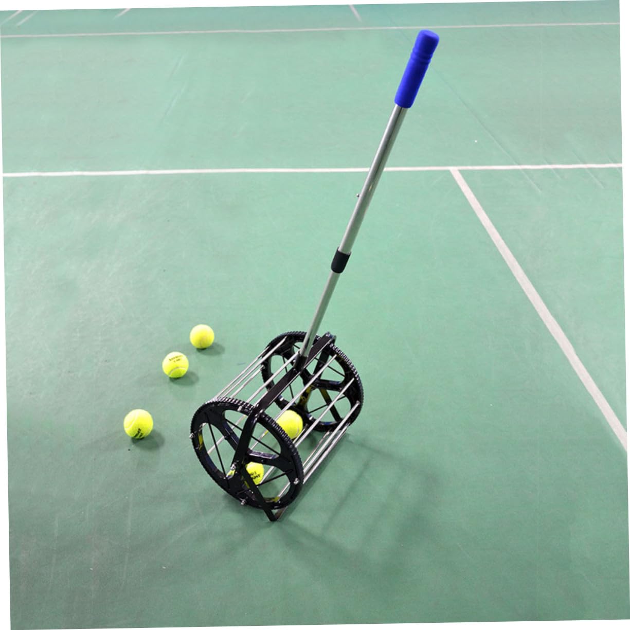 Raccoglipalline Tennis Regolabile, Capienza 55 Palline, Nylon e Metallo | 1, 85kg, Autoportante, per Allenamento e Tornei di Tennis, Cesta per Raccolta