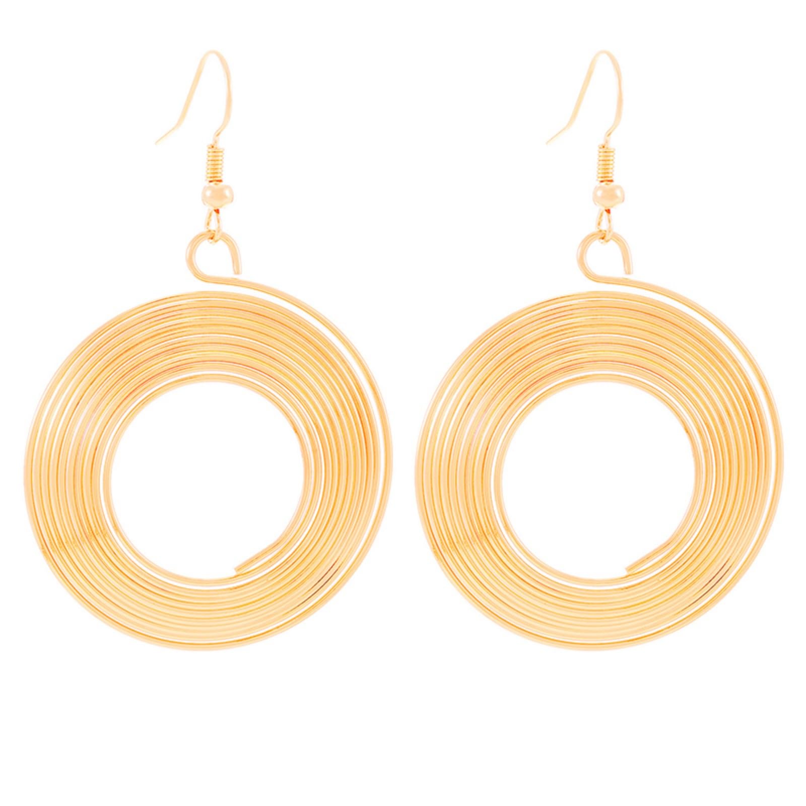 ONLYJUMP Multilayer Round Hoop Earrings for Women Personality Fashion Large Smooth Thin Metal Circle Geometric Boho Multiple Drawing Dangle Drop