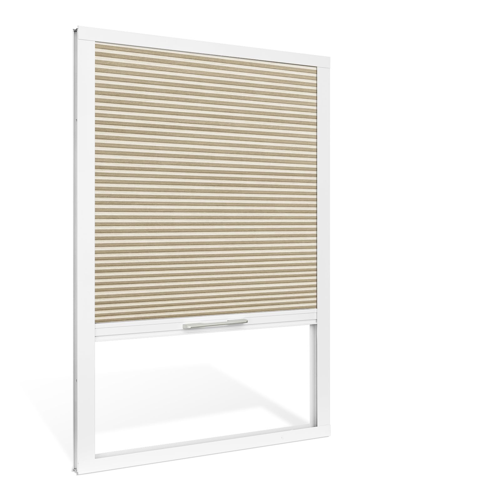 Moonice Skylight blinds Waterproof Fabric Cordless Roof Honeycomb Window Blinds Blackout Cellular Pleated Shades for Roof Inclined Plane Room Windows Custom Size,Beige