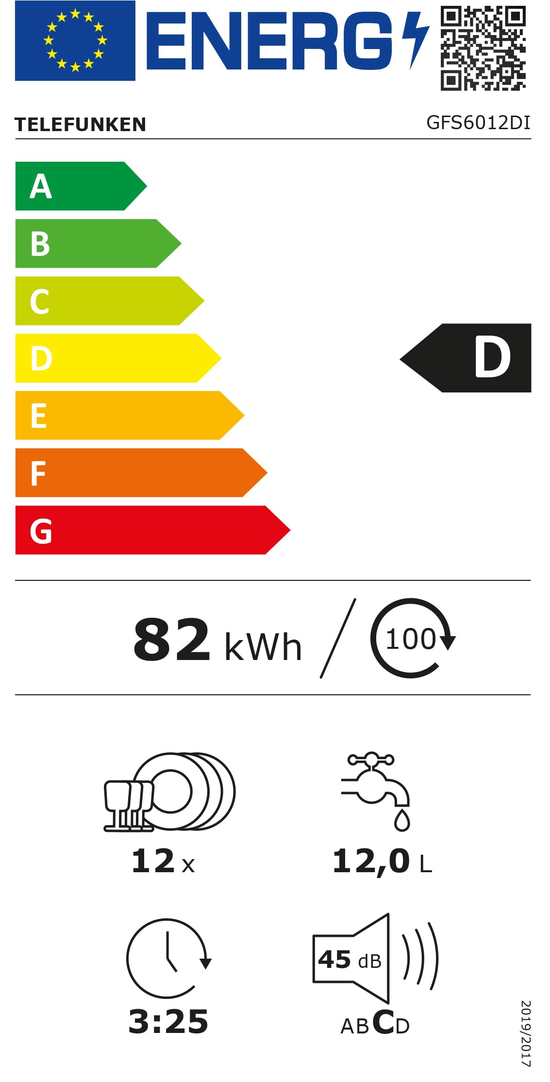 Telefunken Geschirrspüler freistehend 60 cm Silber 12 Maßgedecke 6 Programme AquaStop leise 45 dB