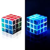 Light up Fluorescent Speed Cube 3x3 Glow in Dark Luminous Magic Cube Puzzle Toy Brain Teasers IQ Puzzles Game Toys