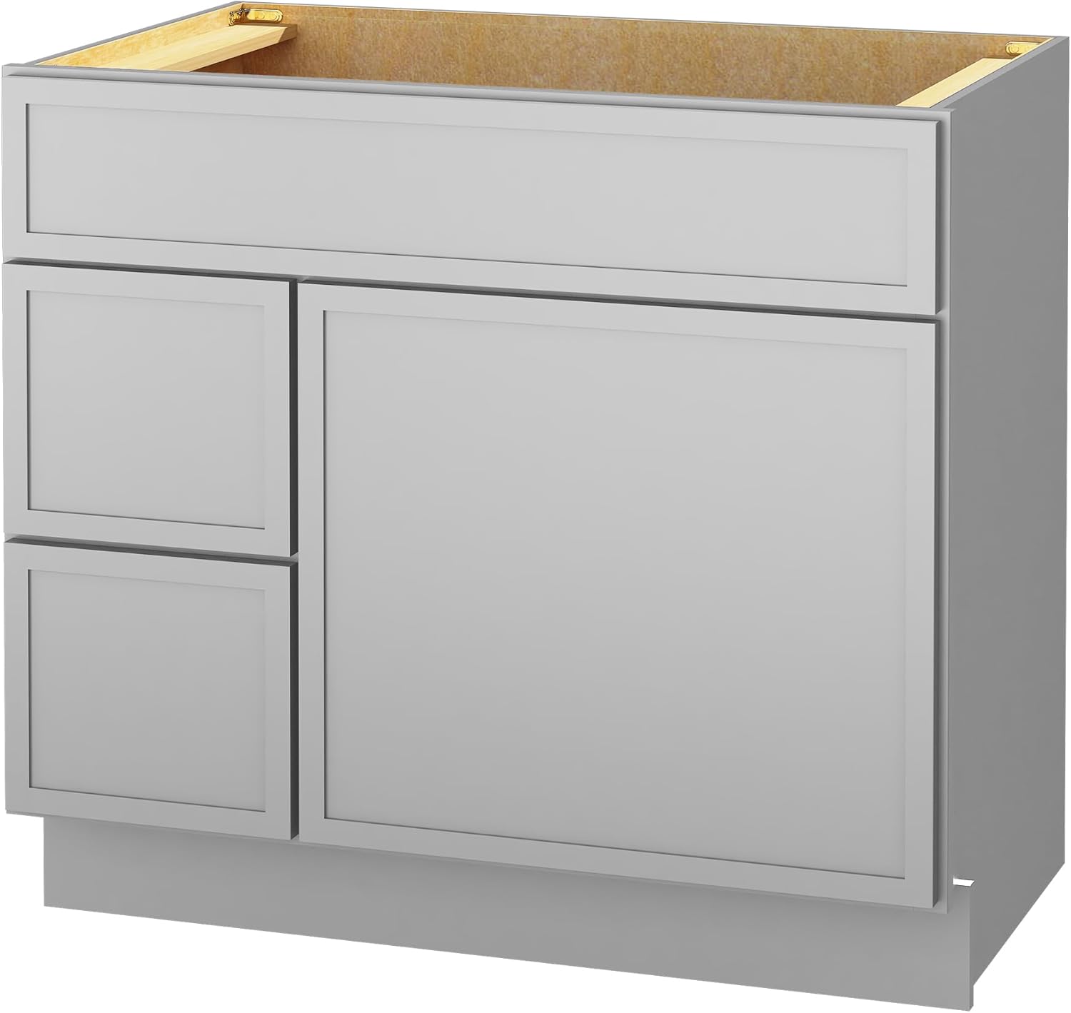 Εμπρός view of the Vanity Art 36 Inch Bathroom Vanity Base Cabinet in grey