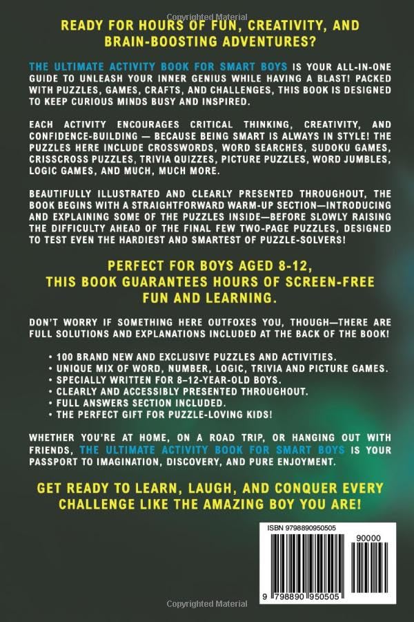 The Ultimate Activity Book for Smart Boys: Tricky Brain Teasers, Mind Games and Logic Puzzle Activities for Boys 8-12 (Activity Books for Kids) - Image 2