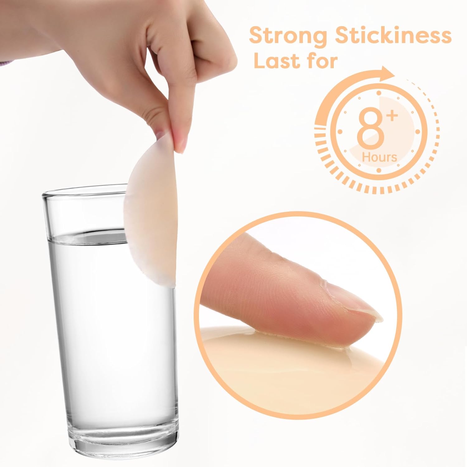 Nimiah Double-Sided Sticky Nipple Covers - 3 Pairs Adhesive Silicone Pasties for Women, Reusable Breast Petals Crème - Image 3
