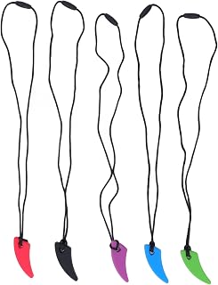 5 Pack Sensory Chew Necklaces,Silicone Chew Toys,Oral Motor Chewy Stick Toy for Kids With Autism ADHD SPD, Oral Motor Aids Chew Toys Reduce Fidgeting for Kids Chewer