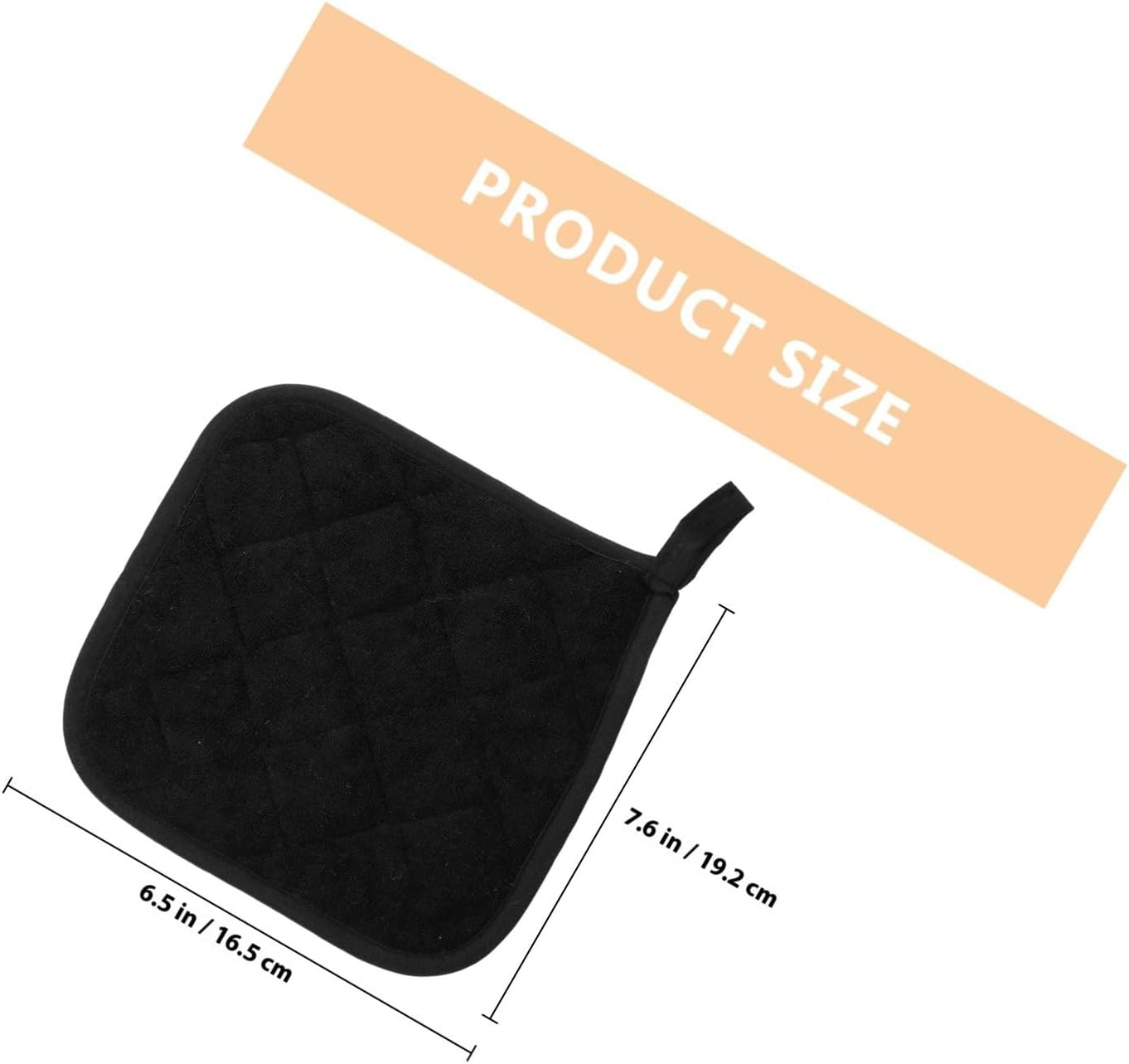 2pcs Cotton Heat Insulating Table Mat for Pots and Tableware, Black