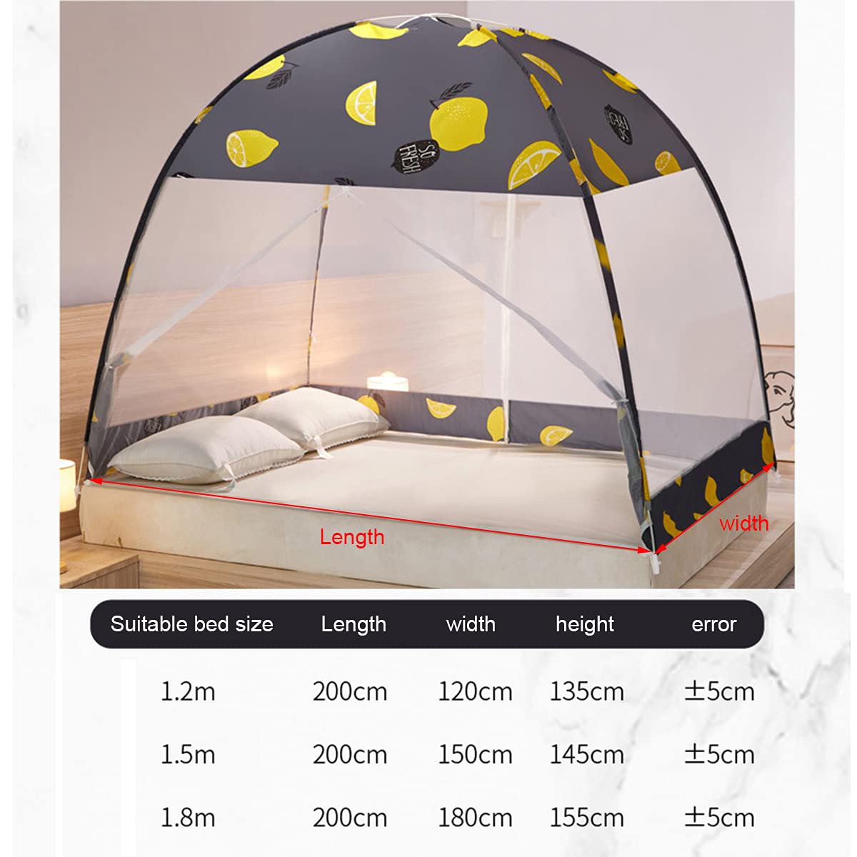 Zanzariera a Scomparsa, baldacchino Pieghevole per Letto, Tende in Poliestere Anti-zanzare Tenda da Campeggio Universale per Letto Singolo Letto Matrimoniale Installazione Gratuita yurta, l
