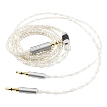 Youkamoo Replacement Upgrade Cable Compatible with Hifiman Sundara, Ananda, Arya, HE400SE, HE4XX, HE-400i, Edition XS Headphones 3.5mm to Dual 3.5mm Male 4ft/1.2m Silver&Black