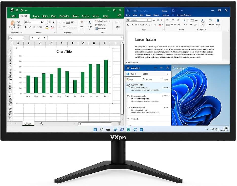 Monitor VX PRO LED 21,5 Polegadas, VX215X, Full HD, HDMI + VGA, Design Slim, para Escritório e Home Office