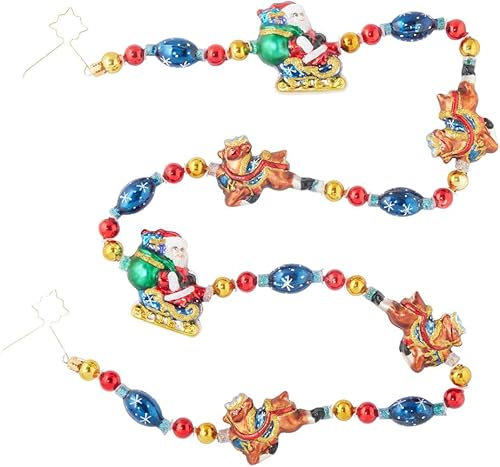 Miniatura 5 de Christopher Radko Guirnalda decorativa de cristal europea hecha a mano Grandeur, 3 pies de largo