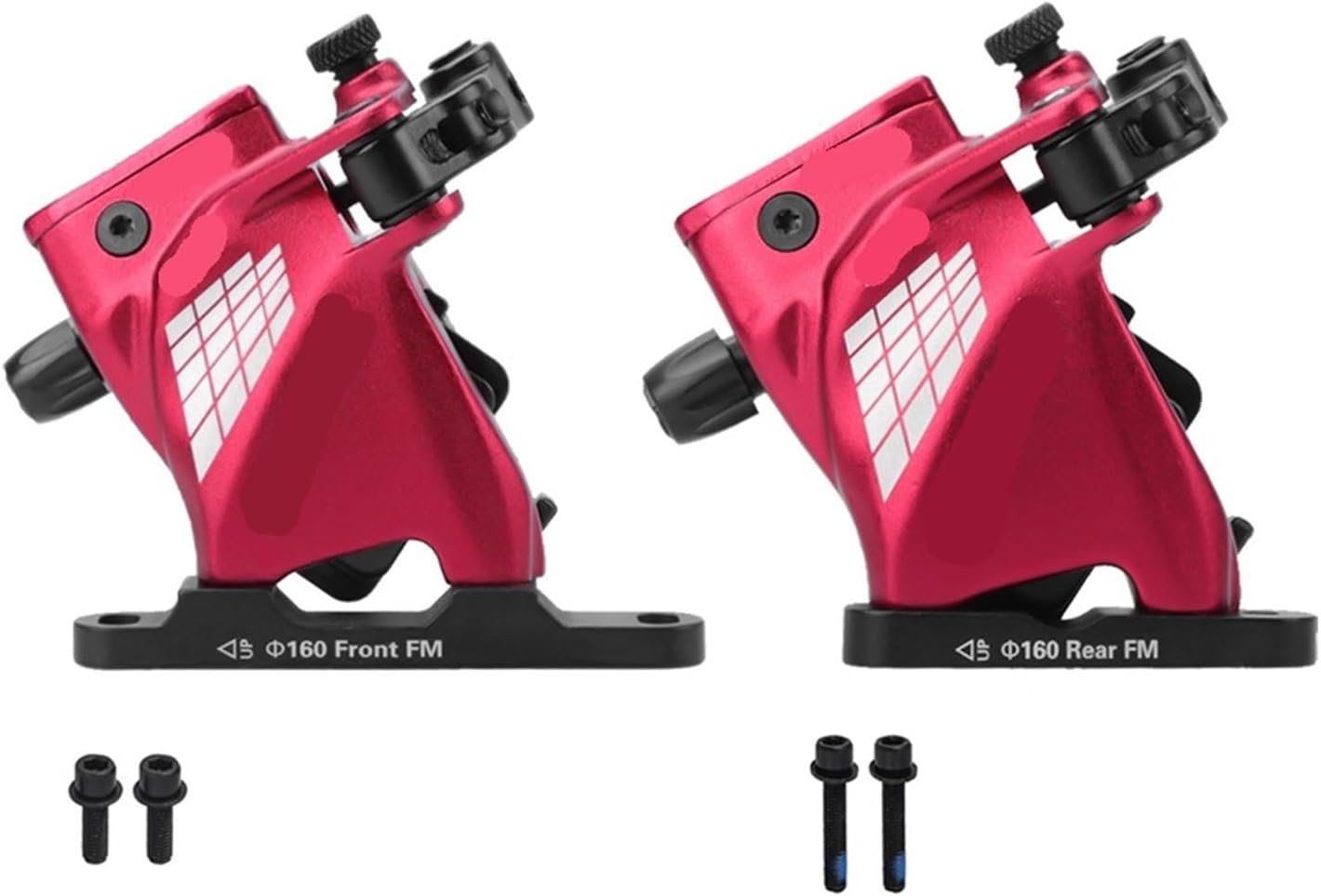 Wire Pulling Hydraulic Disc Brake Calipers, Flat Mount Oil Disc Brake Set for Road Bike (Front Rear)