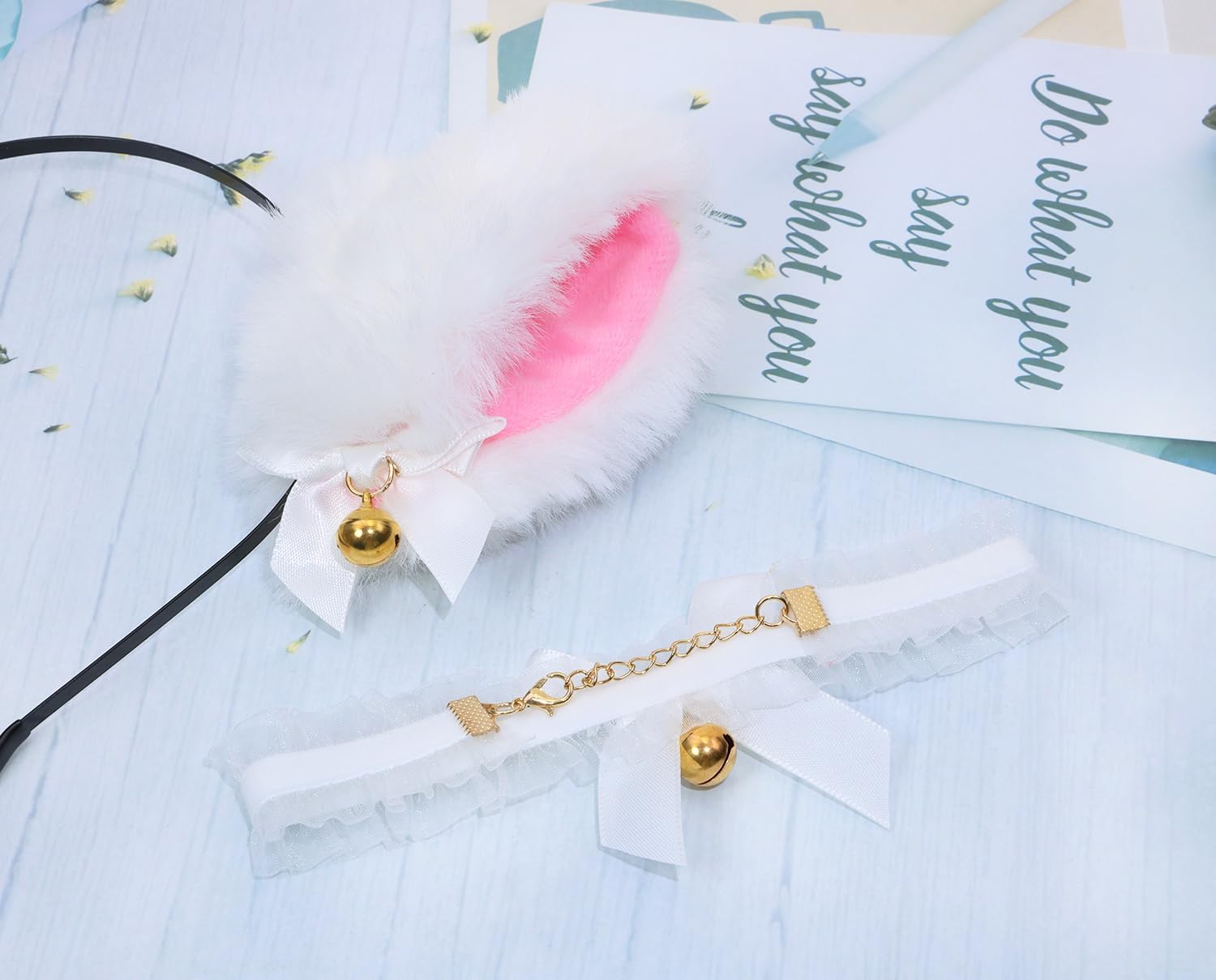 PENTA ANGEL Cat Ear Headwear Plush Furry Animal Headband with Bell for Women Halloween Costume Party Cosplay - Image 4