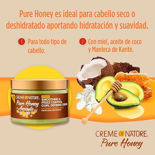 Miniatura 3 de Crema para el cabello de aguacate de Creme of Nature crema rizada colección miel y aguacate 47 onzas