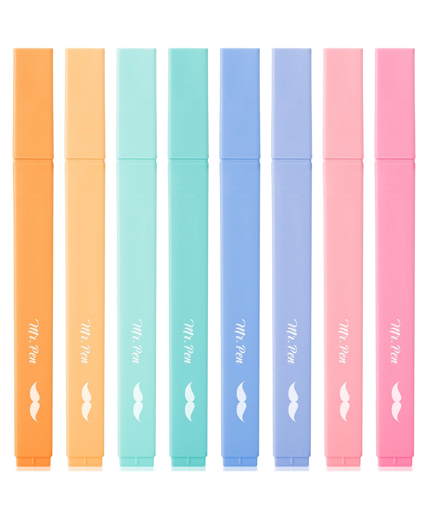 Mr. Pen Aesthetic Highlighters No Bleed, 8 Pack, Fairytale Shades, Chisel Tip | Smooth Ink Flow for Journaling & Study
