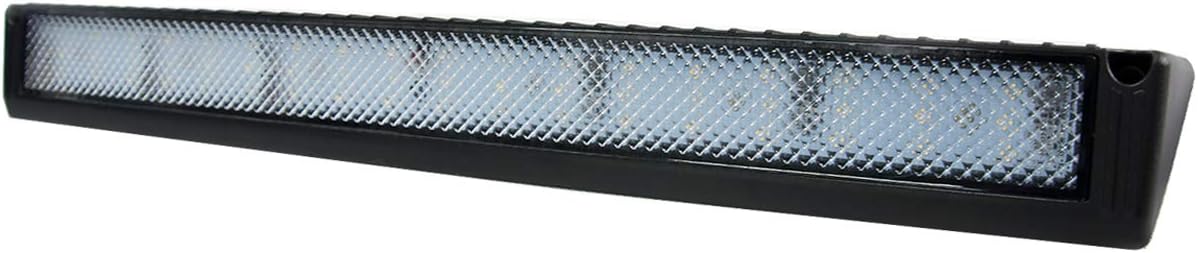 22.4" RV Exterior LED Porch Lighting Fixture, 40° Down Angle Flood Beam, 6000K Cool-White Super Bright, 12V/24V DC, High Lumen Output Low Current Draw, Aluminum Housing Black Finish, 1-Pack