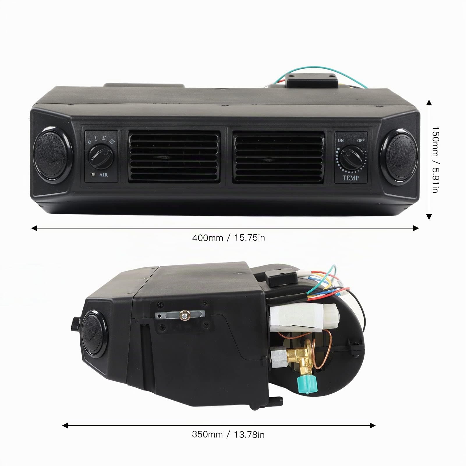 Gruppo Evaporatore Aria Condizionata Universale per Auto da 12 V con Termostato a 3 velocità, Volume D'aria Massimo di 880 Piedi/min, per Auto, Autobus, Camion e (di circuiti 12V 8A)