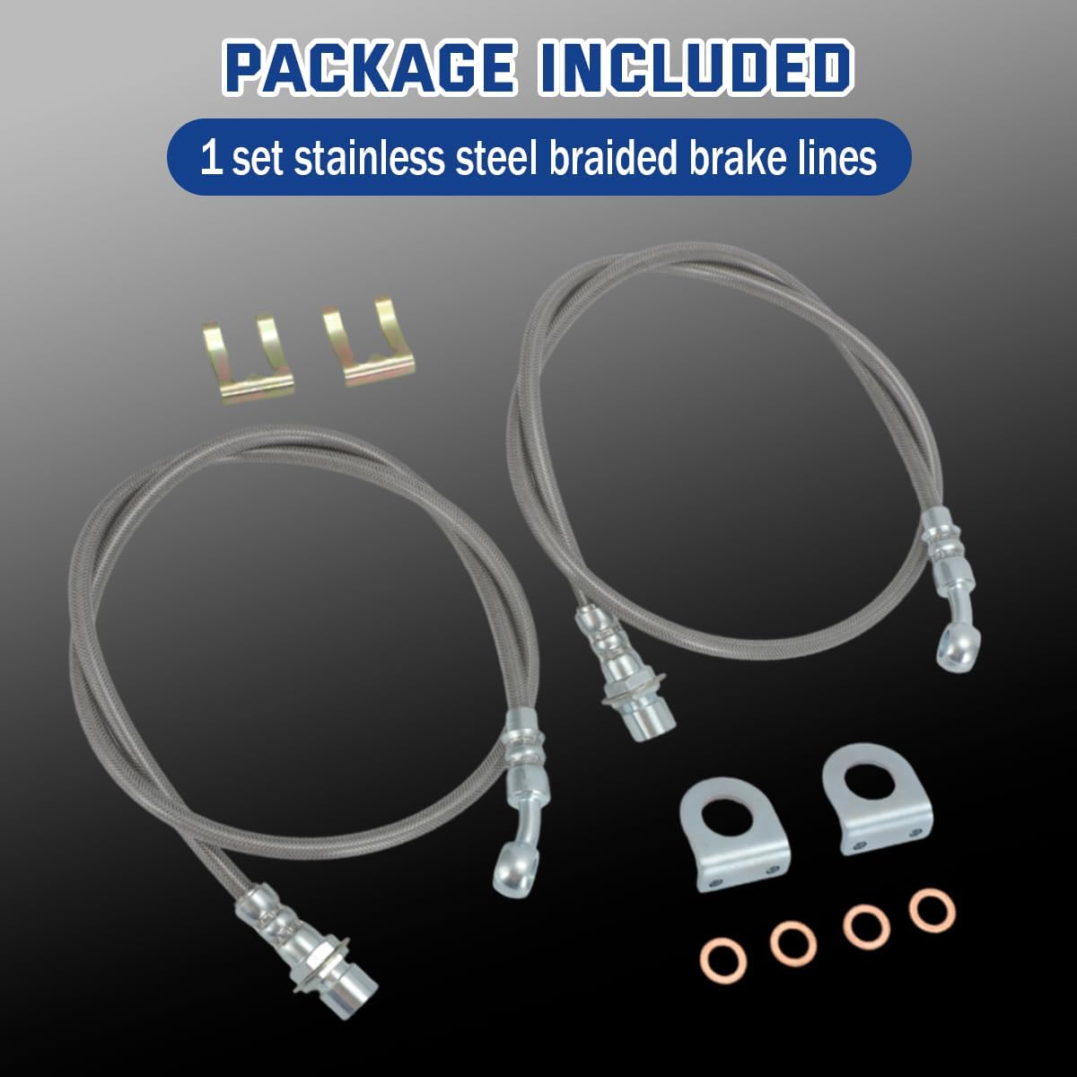 AUTOVIC Extended Brake Lines Stainless Steel for 1999-2007 Chevy Silverado GMC Sierra 1500 2WD (2007 models MUST be Classic Body Style)