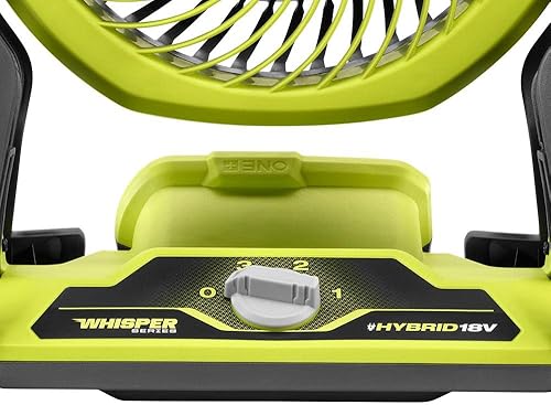 Miniatura 4 de RYOBI Ventilador híbrido inalámbrico ONE+ 18V Serie WHISPER de 7-12 pulgadas (solo herramienta), VERDE (PCL811B)