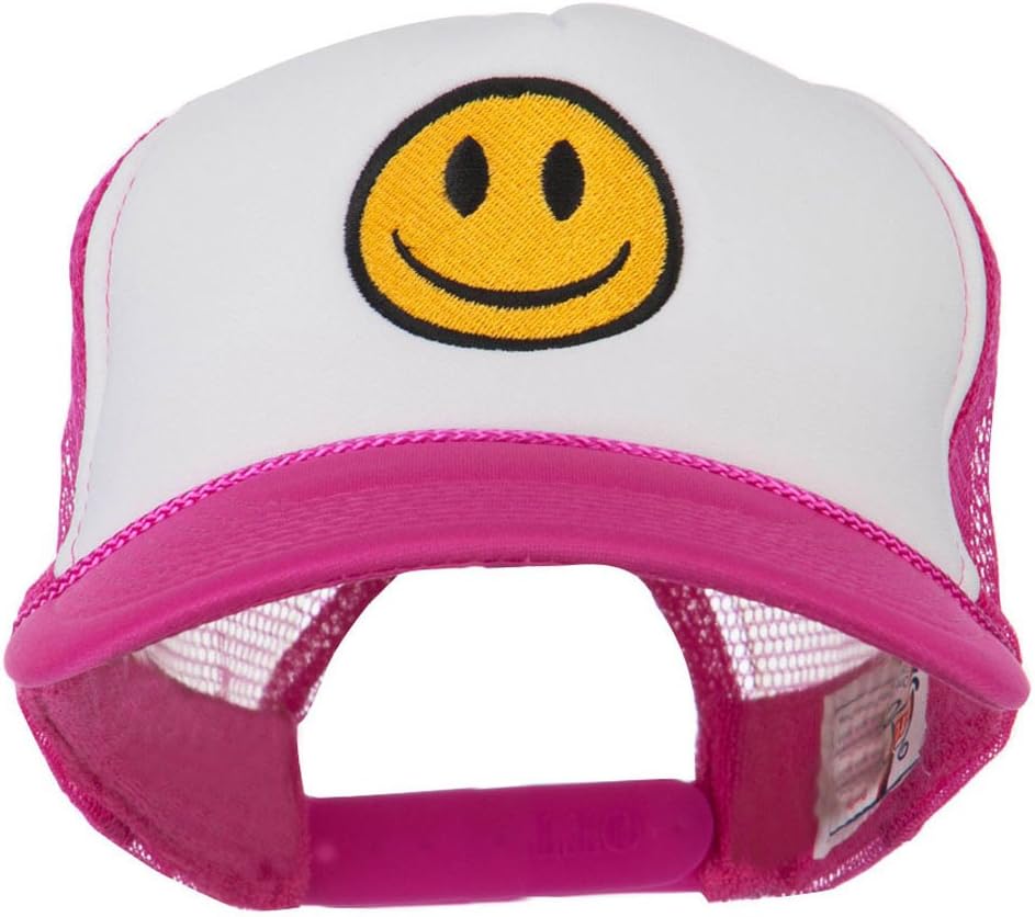 Smile Face Embroidered Foam Mesh Back Cap