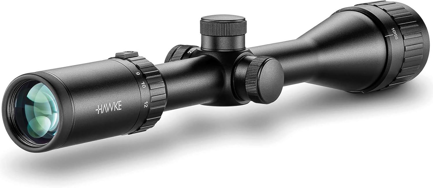 Hawke Vantage IR 4-12x40 AO Riflescope | Shockproof Waterproof Fogproof Nitrogen-Purged 1" Tube Hunting Scope w/Adjustable Objective for Parallax Correction & Fast Focus Eyebell