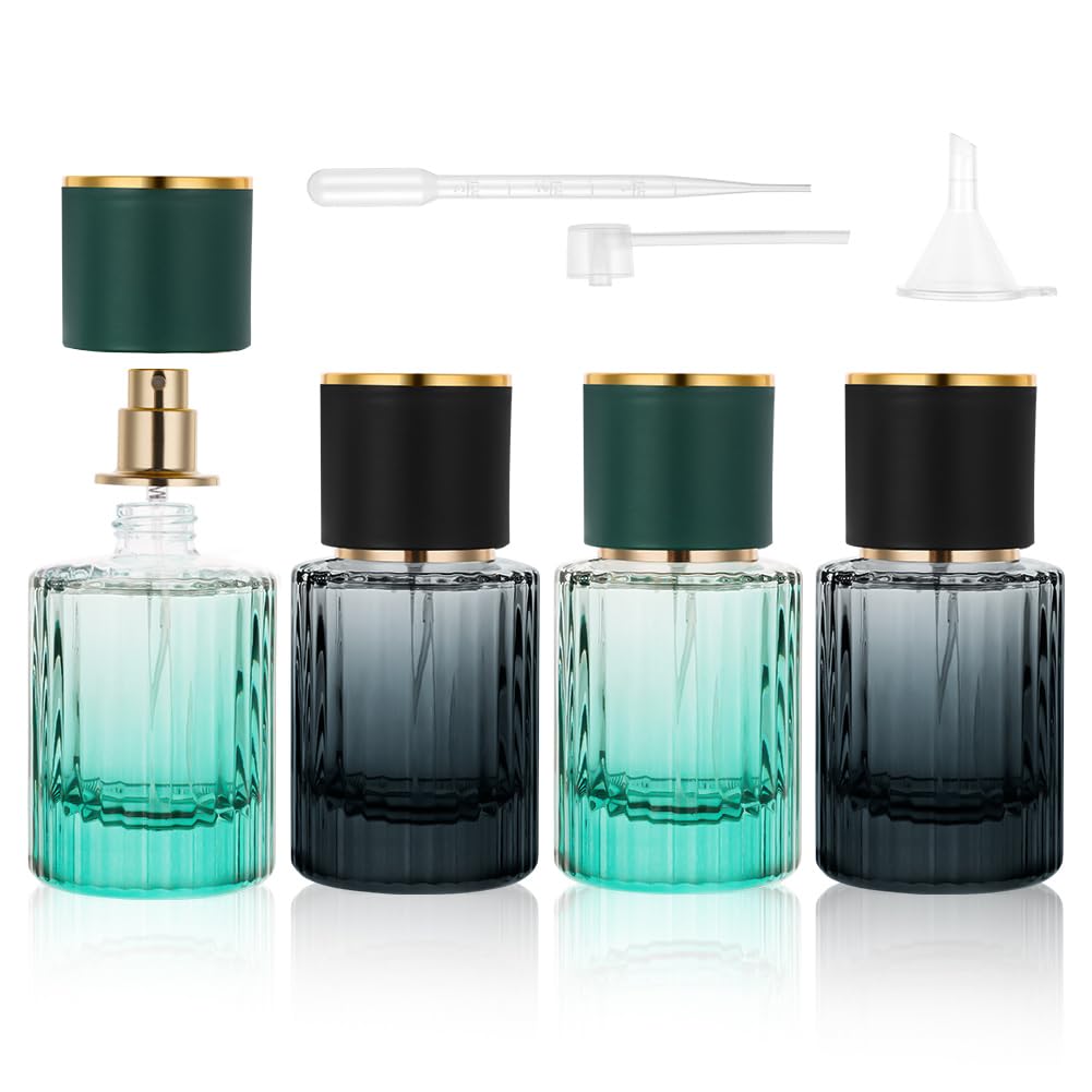 LOPHE Atomizador de Vidrio, 2 * 50ml Botella de Perfume Recargable de Cristal, Portátil Frasco Pequeño para Perfume, Pulverizador de Viaje Transparente — view 30