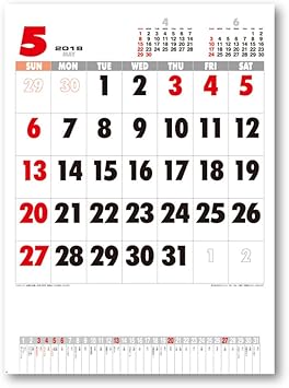 Amazon 新日本カレンダー 18年 コットン文字月表 カレンダー 壁かけ Nk446 文房具 オフィス用品 文房具 オフィス用品