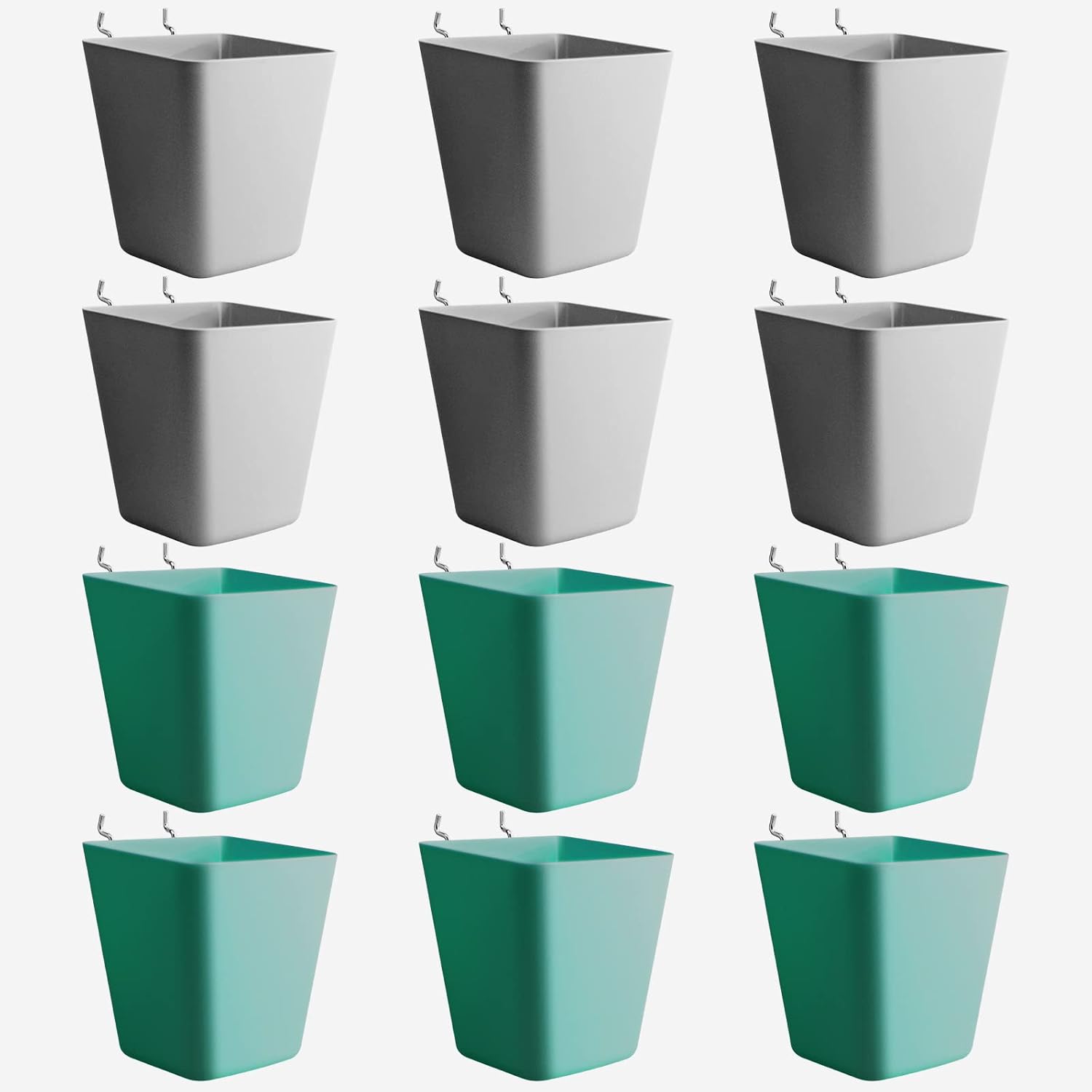 1/8" and 1/4" Pegboard Accessories, 12 Pack Large Pegboard Cups Peg Board Storage Bin, for Garage Workbench/Craft Room/Office/Playroom/Home Kitchen Organizaition
