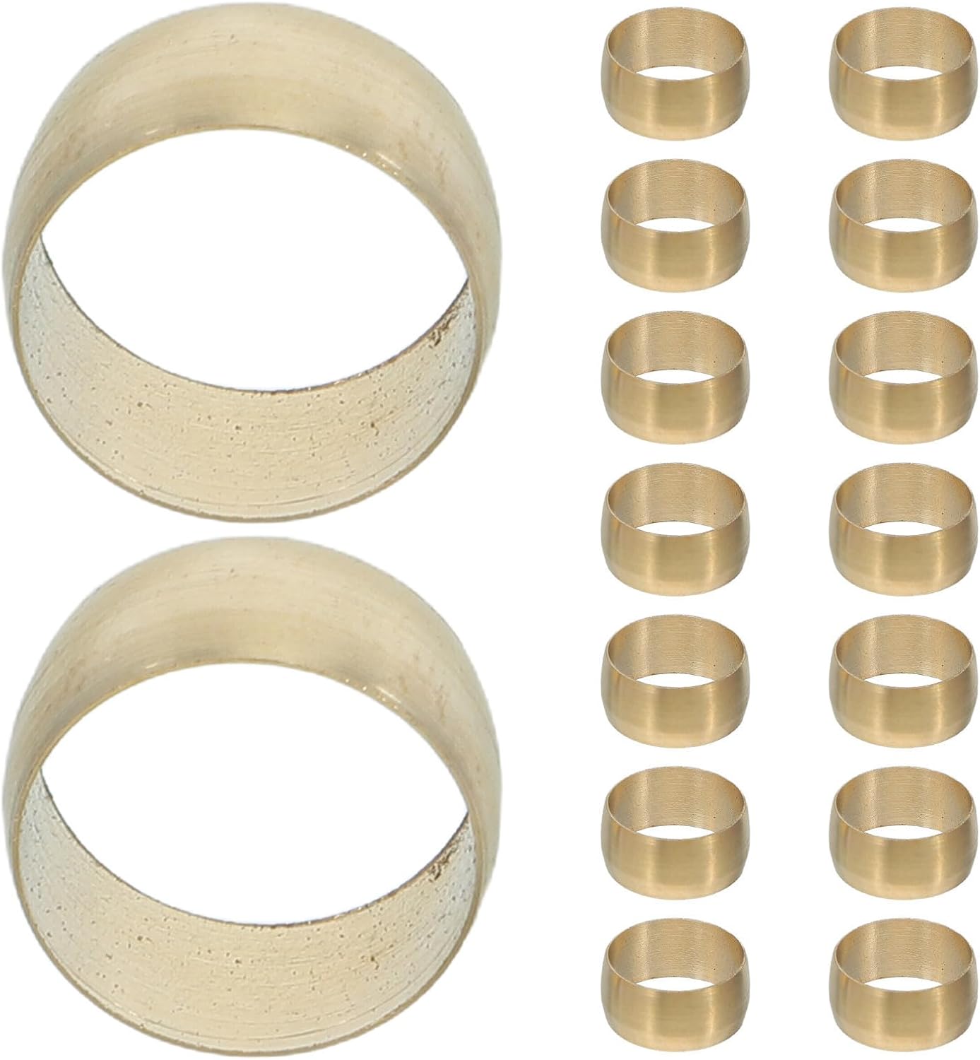 Brass Compression Fittings Assortment Kit Featuring Effortless Assembly and Stable High Pressure Performance 50pcs with 50 Brass Ferrule Sleeves for Copper Pipe for Plumbing