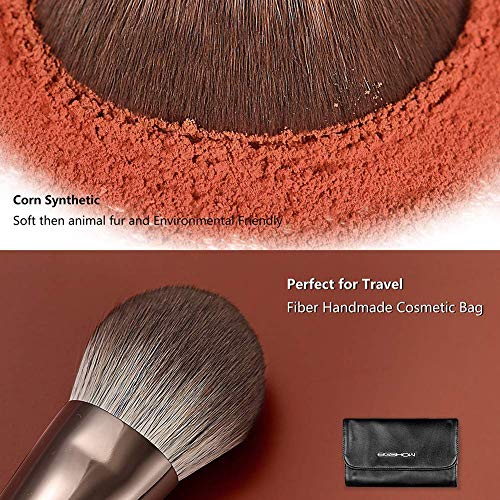 Professional Makeup Brush Set,Eigshow Makeup Brushes Perfect For Foundation Face Powder Blending Blush Bronzer Eyeliner Eye Shadow Brows With Case(Pro 18Pcs Coffee) #TOP2