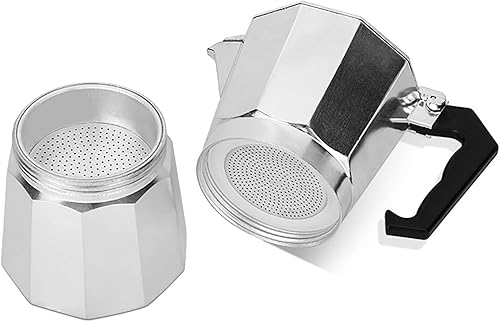 Miniatura 6 de Cafetera Moka de 5.1 fl oz, estufa moka portátil octangonal de aleación de aluminio, cafeteras de 5.9 x 3.0 pulgadas, 3 tazas de espresso, plata
