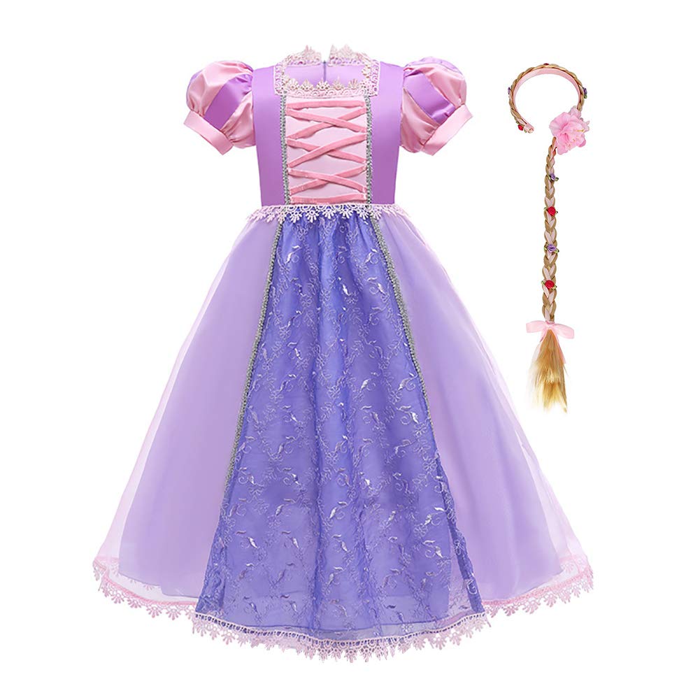 Sofia Rapunzel Princess Dress Girls Cosplay Costume Fancy Dress Up Party Outfits Halloween Christmas Birthday Long Maxi Puffy Dresses Carnival Evening Floor Length Prom Ball Gown Photo Shoot for Kids