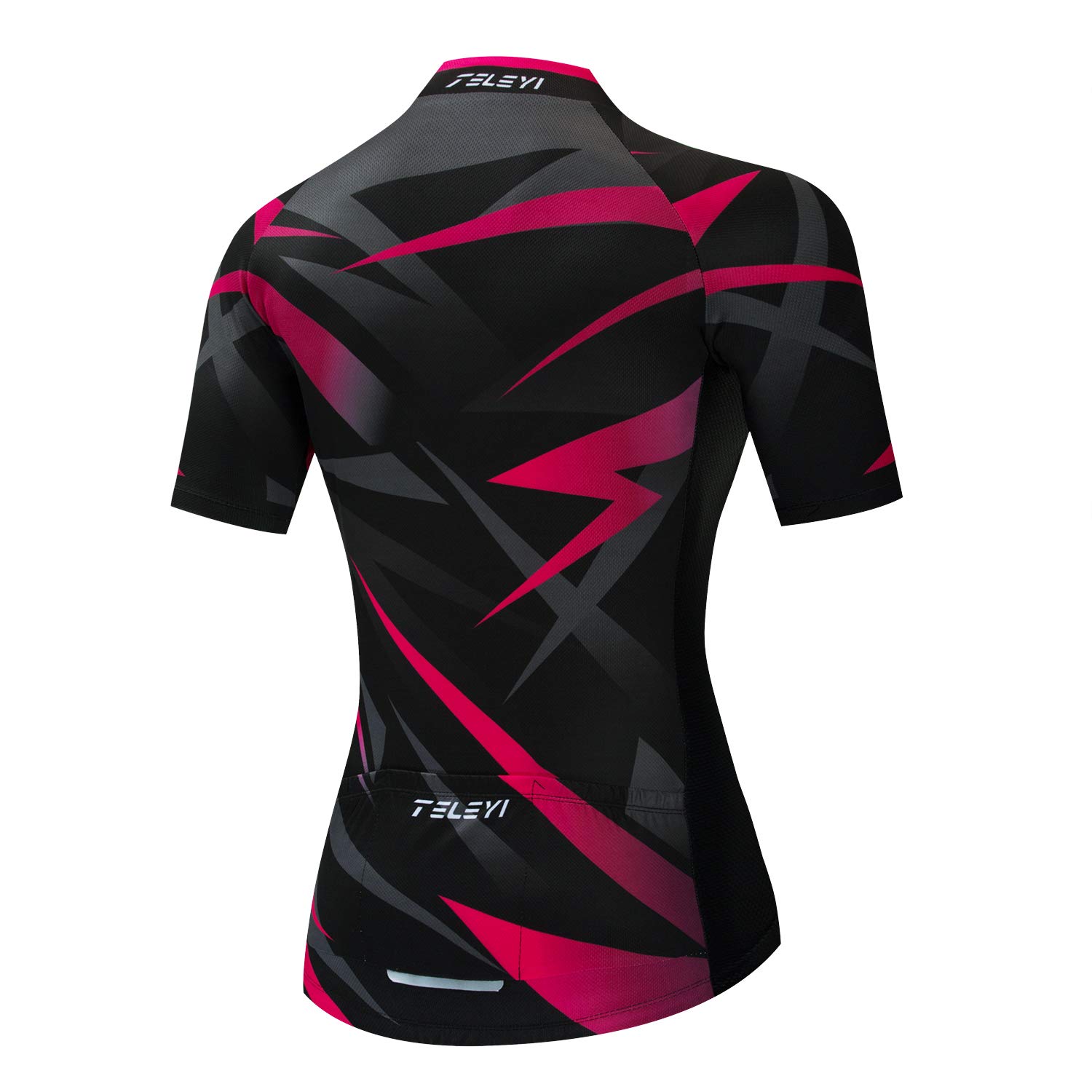 Women's Cycling Jersey, Short Sleeve and Bike Jersey Reflective 3-Pockets S-3XL Red