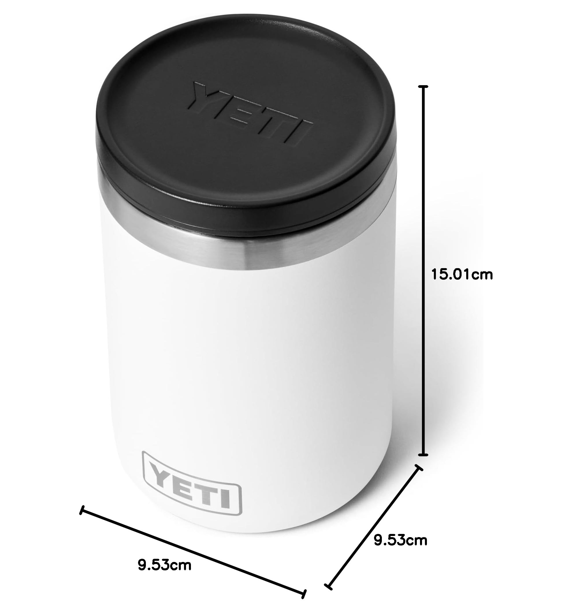 YETI Rambler - Barattolo per alimenti, isolamento sottovuoto, in acciaio inox, con coperchio MagVent a tenuta stagna, bianco, 473 ml