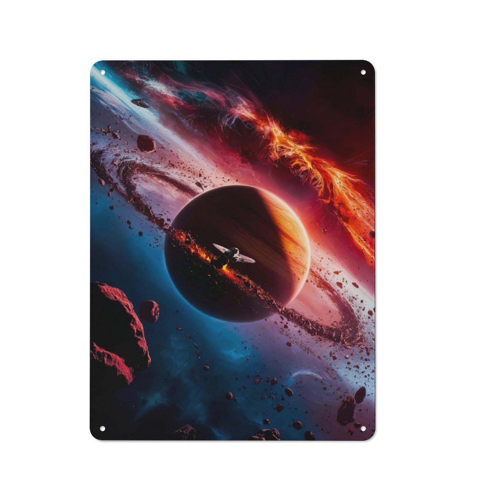 Celestial Fury Metal Wall Plaque 40x30cm, Classic Retro Room Decor for Bedroom, Office, Home Bar Or Dining Room