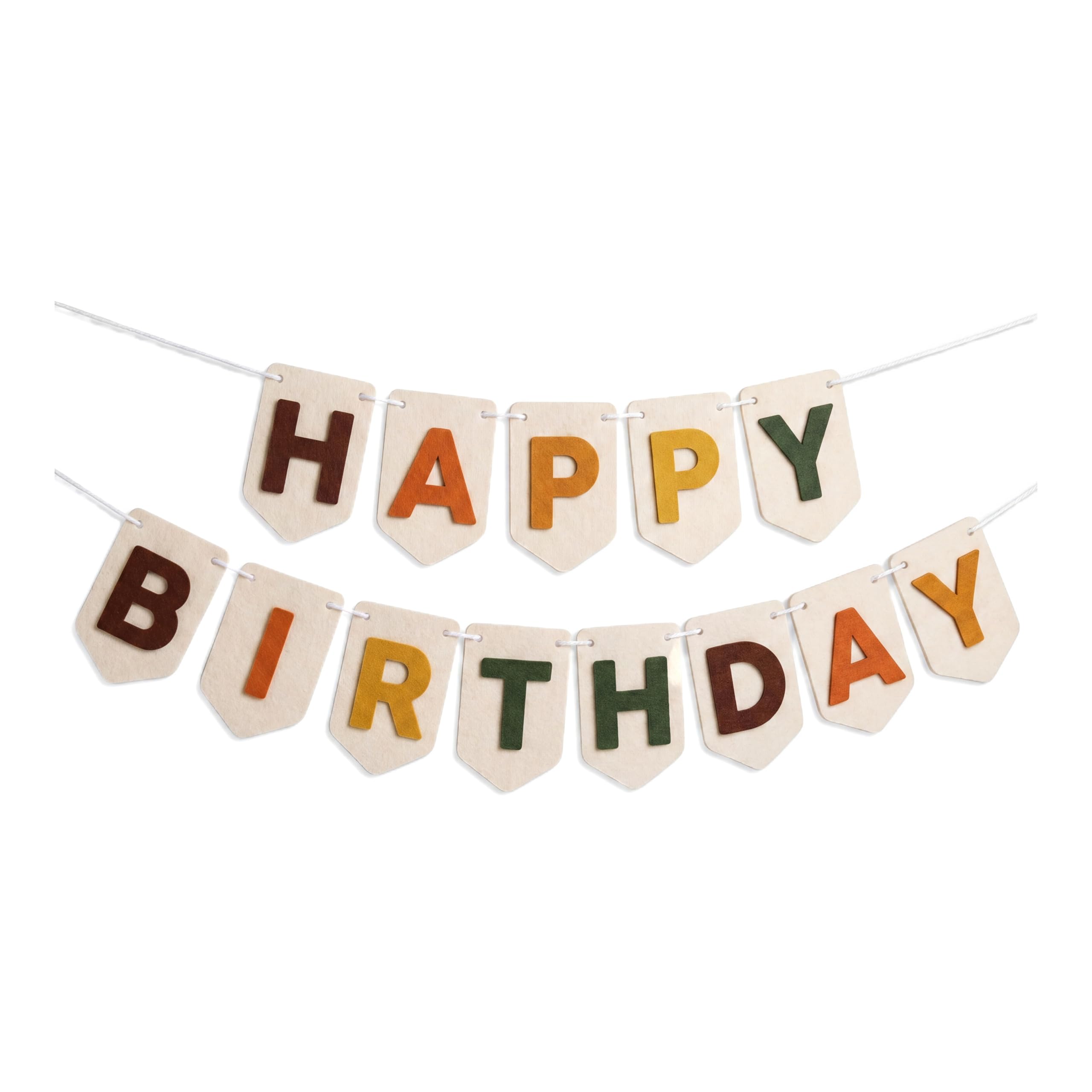 Happy Birthday Banner Garland | Non-Toxic Safe Material for Kids | Reusable Rainbow Pennant Bunting for Birthday Party, Shower, & Nursery Wall Decor Party Decor, Photo Prop