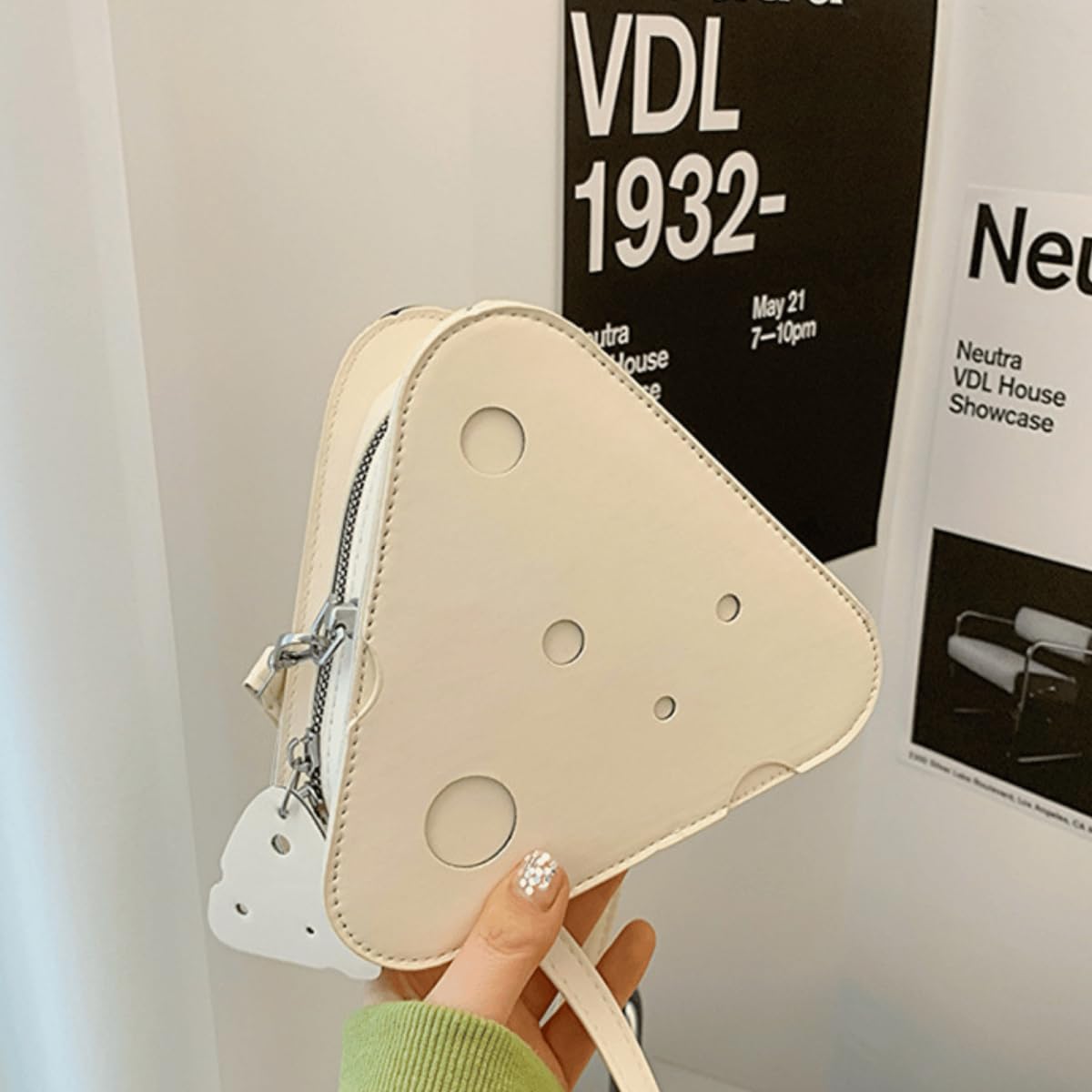 Cheese Purse Mini Crossbody Bag for Women, Cute Novelty Triangle PU Shoulder Bag, Funny Small Handbag, Kawaii Gift Girls