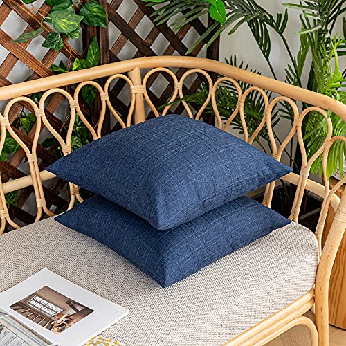 Kevin Textile Pack Of 2 Decorative Outdoor Waterproof Throw Pillow Covers Checkered Pillowcases Classic Cushion Cases For Patio Couch Bench 18 X 18 Inch Blue #TOP3