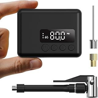 TENLOX TENLOX Mini Bike Pump, Max 130 Psi Electric Tire Pump, Auto Stop, Portable Bicycle Pump with Gauge, Tiny Inflator Air Pump with Presta and Schrader Valve, Suitable for Road Bike, Mountain Bike&E-Bike