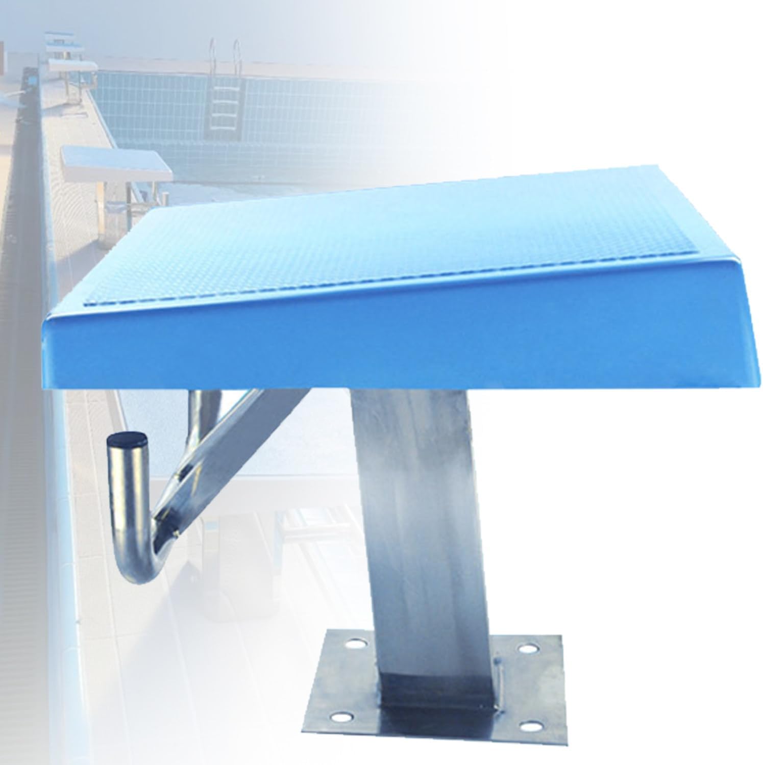 Swimming Pool Diving Platform, Non-Slip Countertop Diving Boards, 9°Inclined Diving Platform for Pools with Stainless Steel Base for Pool Training Competition