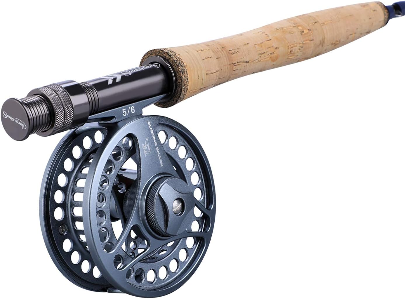 Sougayilang Fly Fishing Rod and Reel Combo, 4 Pieces Ultra Lightweight Portable Fly Rod and CNC Machined Aluminum Alloy Reel Complete Starter Kit(Fly Fishing Rod and Reel #5)