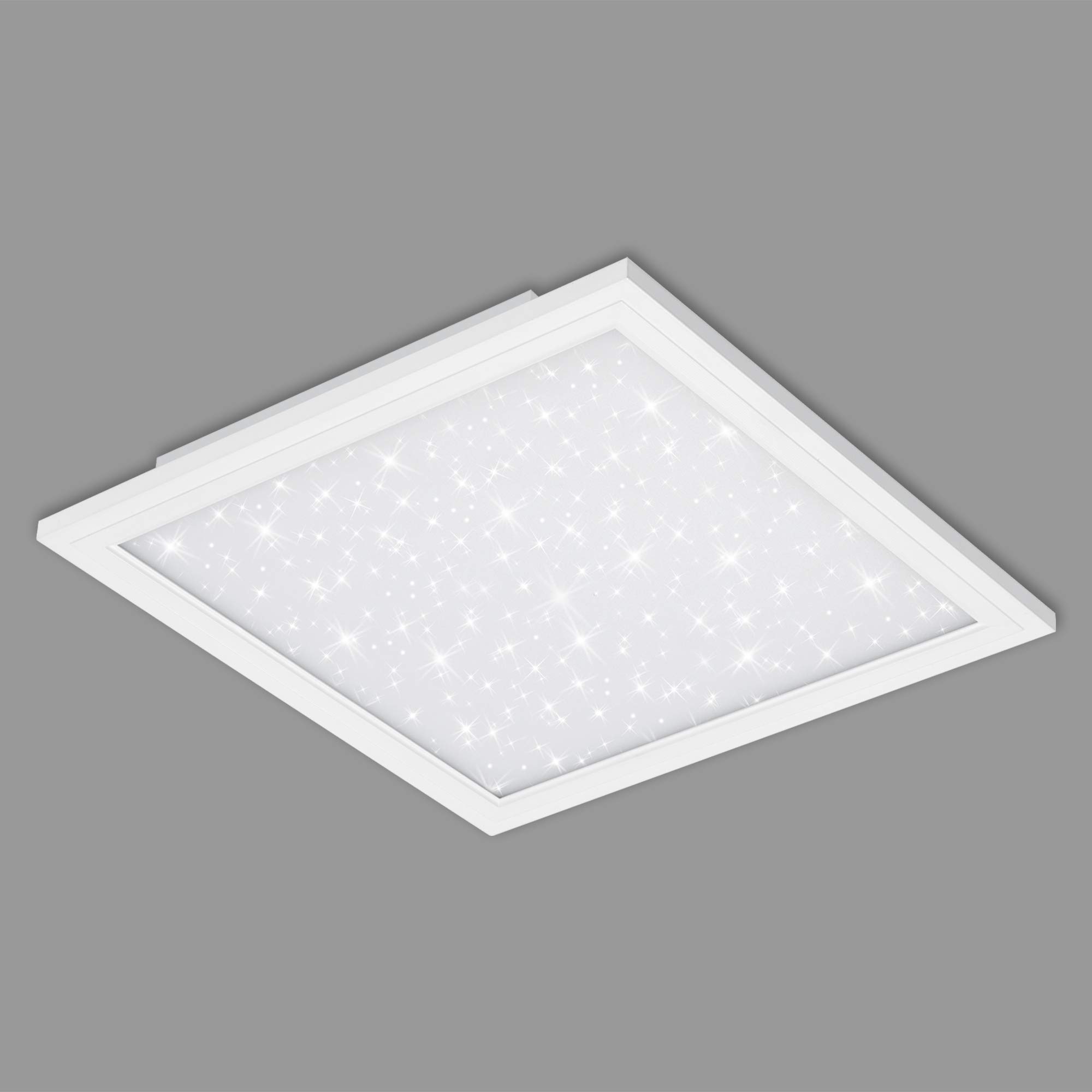 BRILONER Leuchten Plafoniera a LED, Lampada da soffitto con Fantasia a Stelle, 4.100 Lumen, 4.000 Kelvin, 38 Watt, Bianca, 595x595x60 mm (Larghezza x Lunghezza x H)