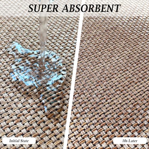 Tapis de sol en caoutchouc grand format Artnice beige pour couloir et cuisine