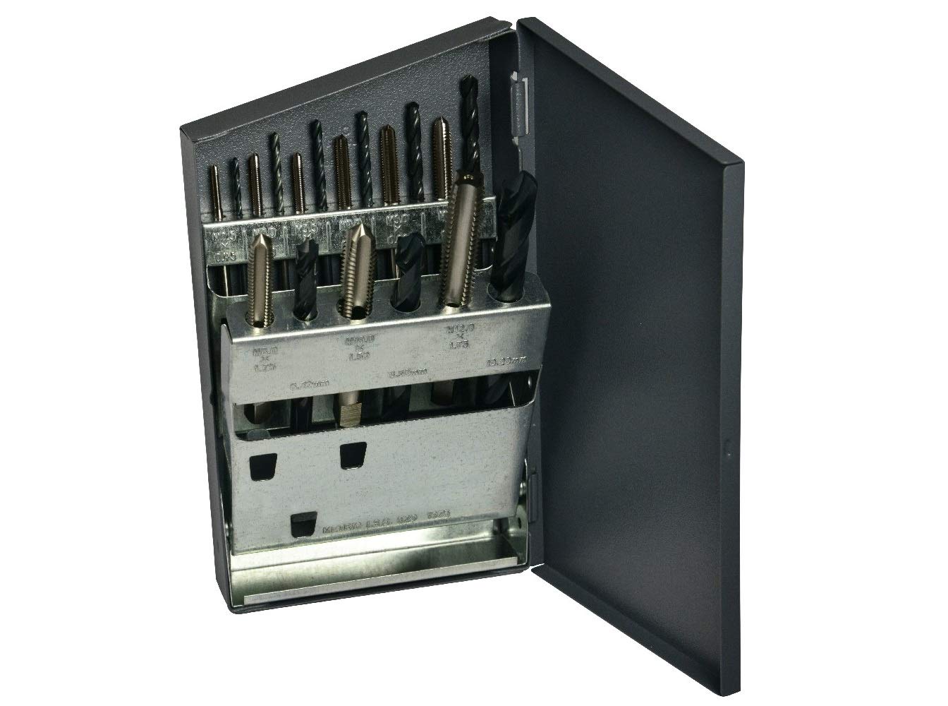 Greenfield Threading 330088 Metric High Speed Steel Jobber Drill Plug Hand Tap Set (18-Piece Set)