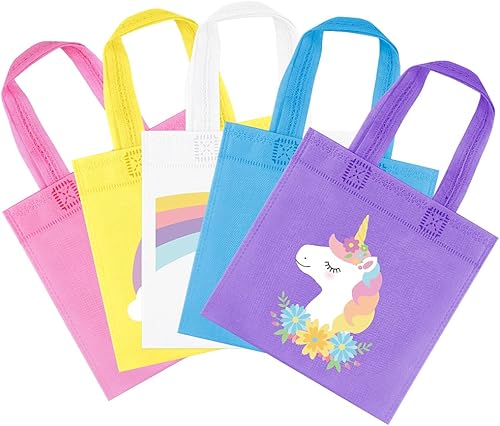 Miniatura 4 de FHzytg 20 bolsas de regalo de fiesta de arcoíris, bolsas de regalo reutilizables de arco iris, bolsas de dulces para niños y niñas, suministros de