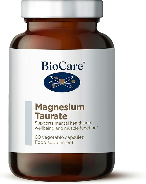 BioCare Magnesium Taurate - Well-Absorbed Magnesium for Tiredness, Energy, Muscle and Nervous System Support - 60 Capsules