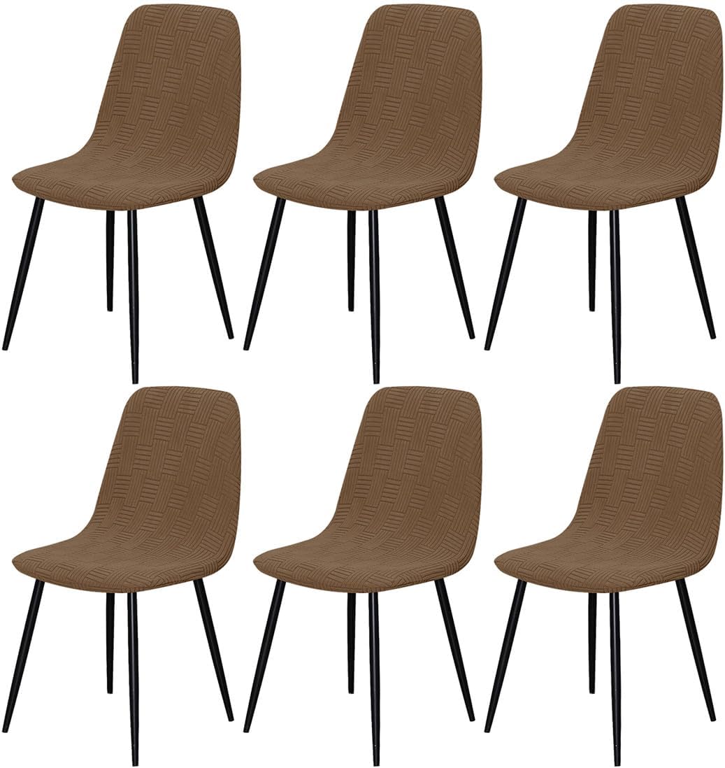 6 Pack Stretch Shell Dining Chair Mid Century Modern Armless Lounge Slipcovers for Dining Room, Kitchen, Living Room