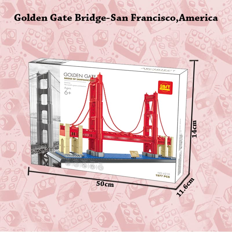 Image of The Golden Gate Bridge of San Francisco Building Blocks Set, Model for School Project | World's Great Architecture & Landmarks, DIY Educational Toys for Kids (1977 Pieces, 6+ Years)